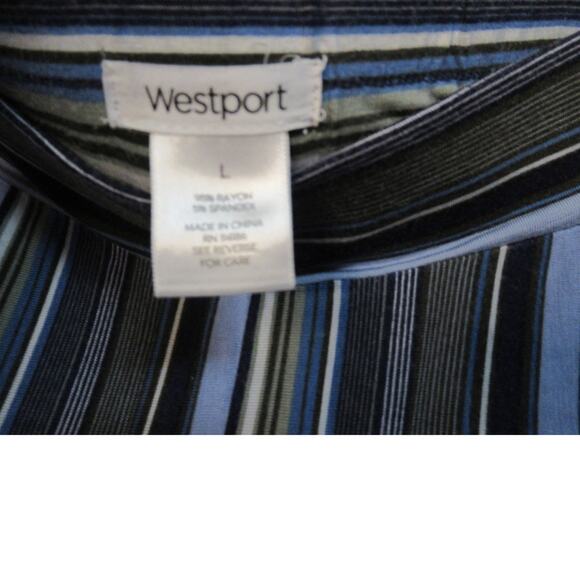 Westport Blue Stripe Long Skirt - Picture 3 of 3